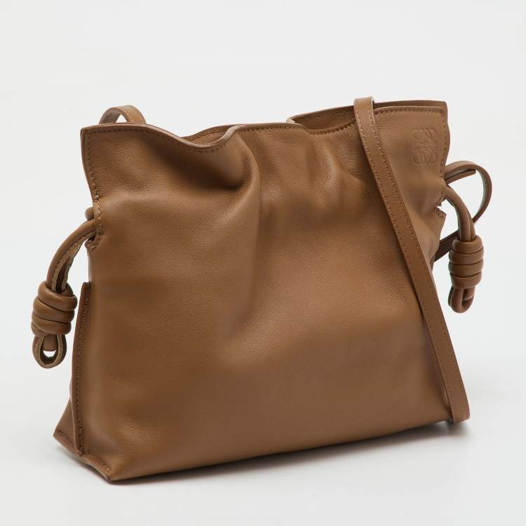 Pre Owned Loewe Brown Leather Mini Flamenco Shoulder Bag
