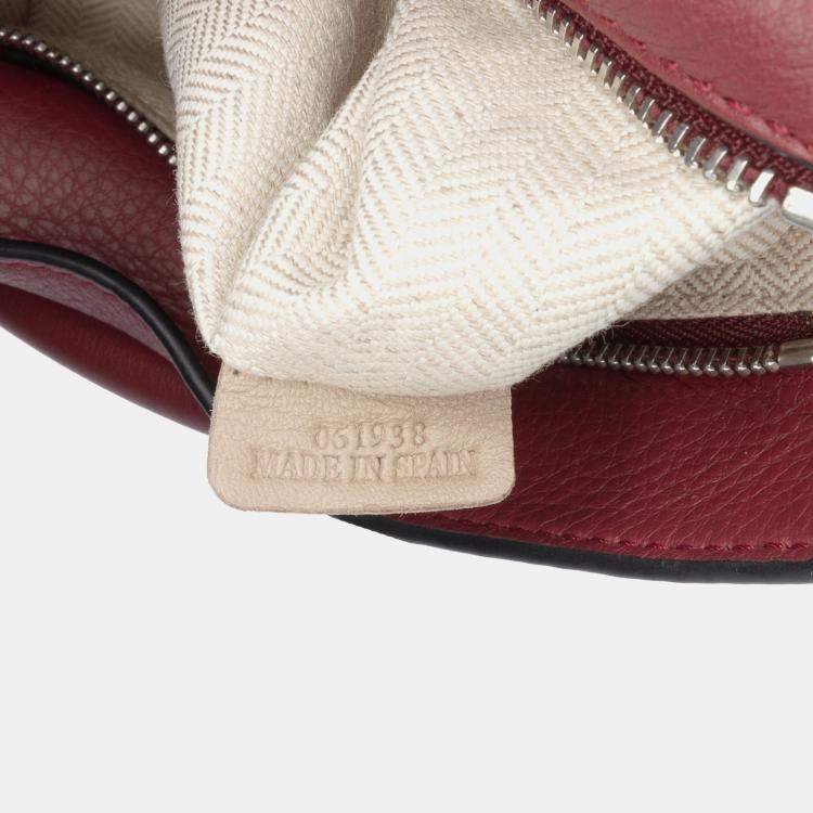 Pre Owned Loewe Red Mini Tricolor Calfskin Puzzle Satchel