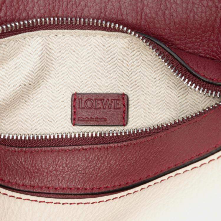 Pre Owned Loewe Red Mini Tricolor Calfskin Puzzle Satchel