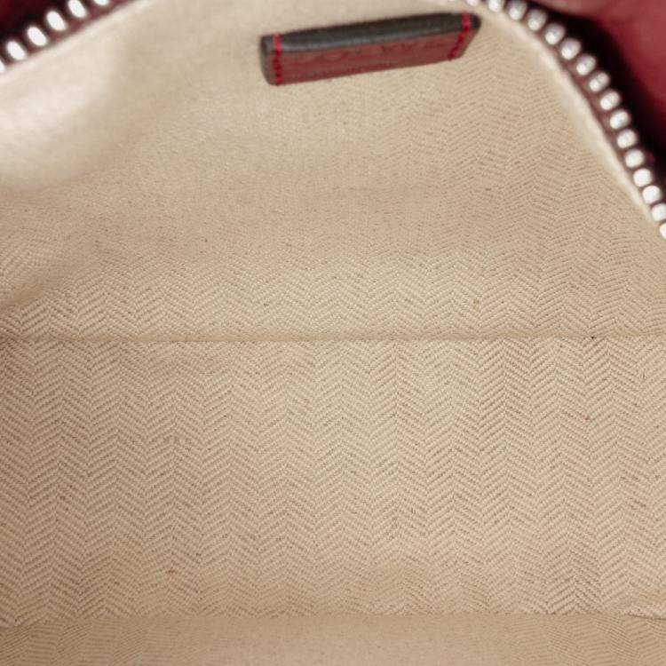 Pre Owned Loewe Red Mini Tricolor Calfskin Puzzle Satchel