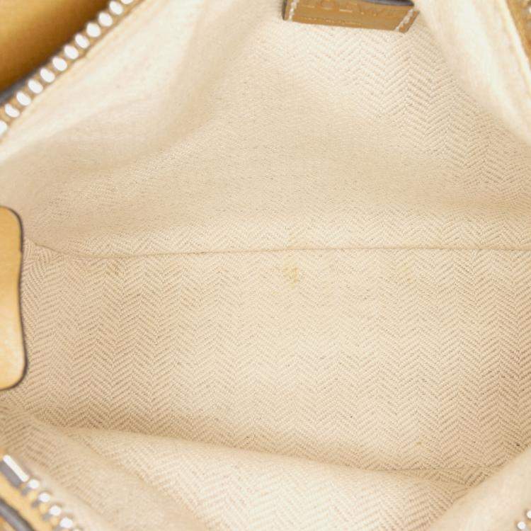 Pre Owned Loewe Brown Mini Tricolor Calfskin Puzzle Satchel