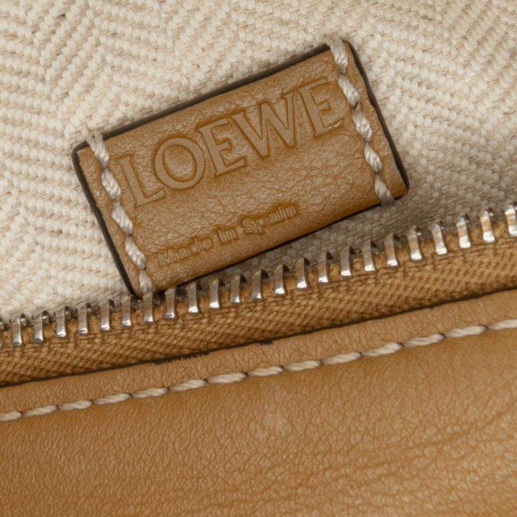 Pre Owned Loewe Brown Mini Tricolor Calfskin Puzzle Satchel