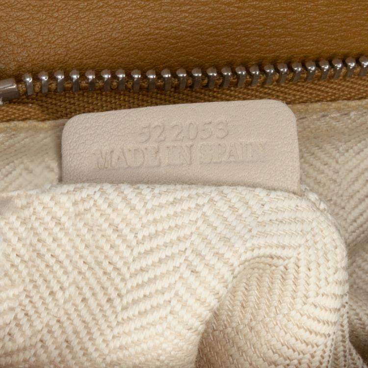 Pre Owned Loewe Brown Mini Tricolor Calfskin Puzzle Satchel