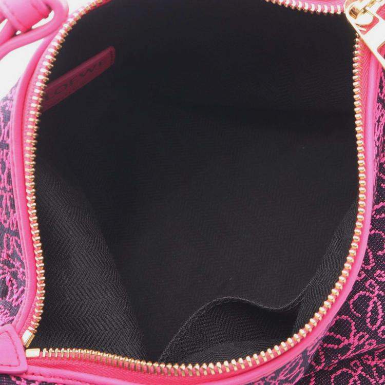 Pre Owned Loewe Pink/Purple Small Anagram Canvas Cubi Bag