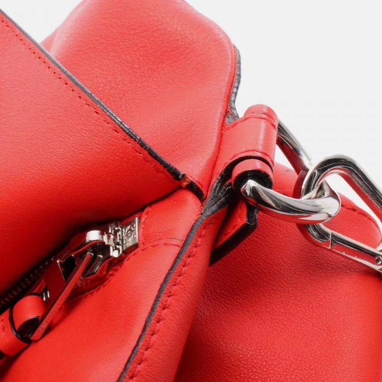 مملوكة مسبقًا Loewe Red Large Calfskin Puzzle Satchel