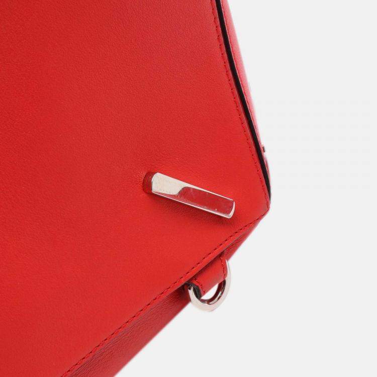 مملوكة مسبقًا Loewe Red Large Calfskin Puzzle Satchel