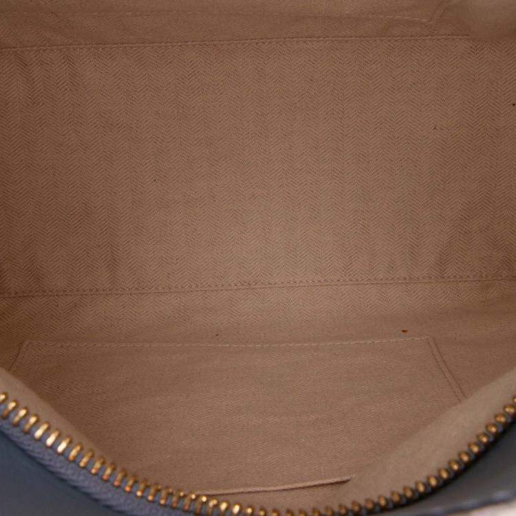 Pre Owned Loewe Blue Medium Tricolor Calfskin Puzzle Satchel