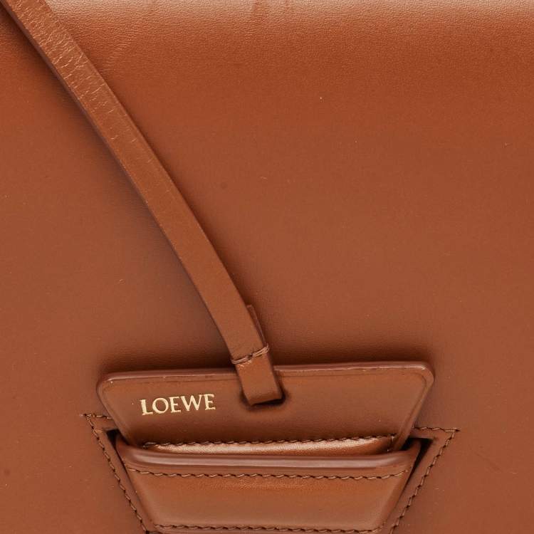 Pre Owned Loewe Brown Leather Barcelona Shoulder Bag