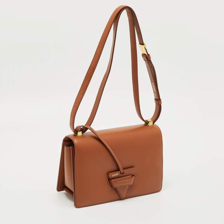 Pre Owned Loewe Brown Leather Barcelona Shoulder Bag