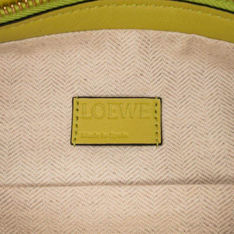 Pre Owned Loewe Yellow Calfskin Puzzle Hobo