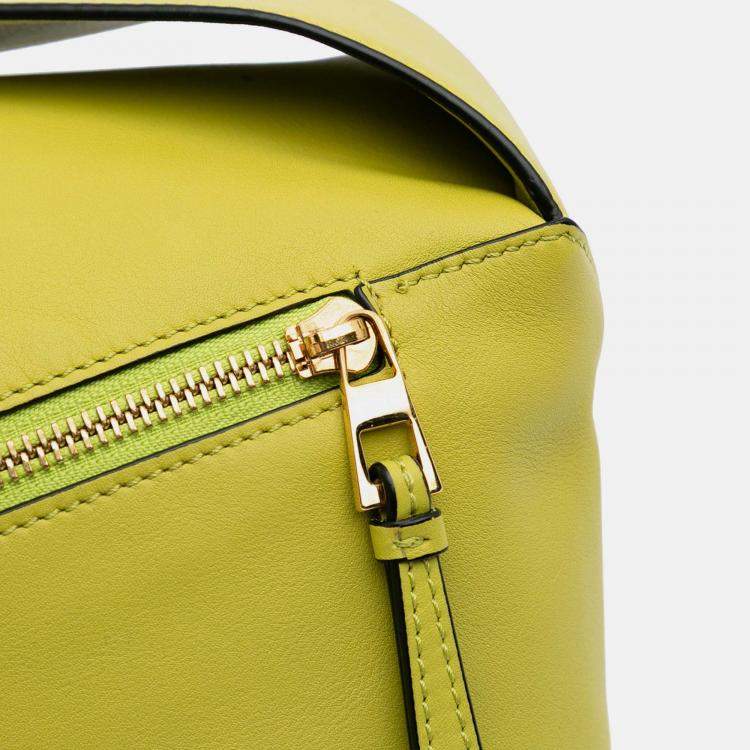 Pre Owned Loewe Yellow Calfskin Puzzle Hobo
