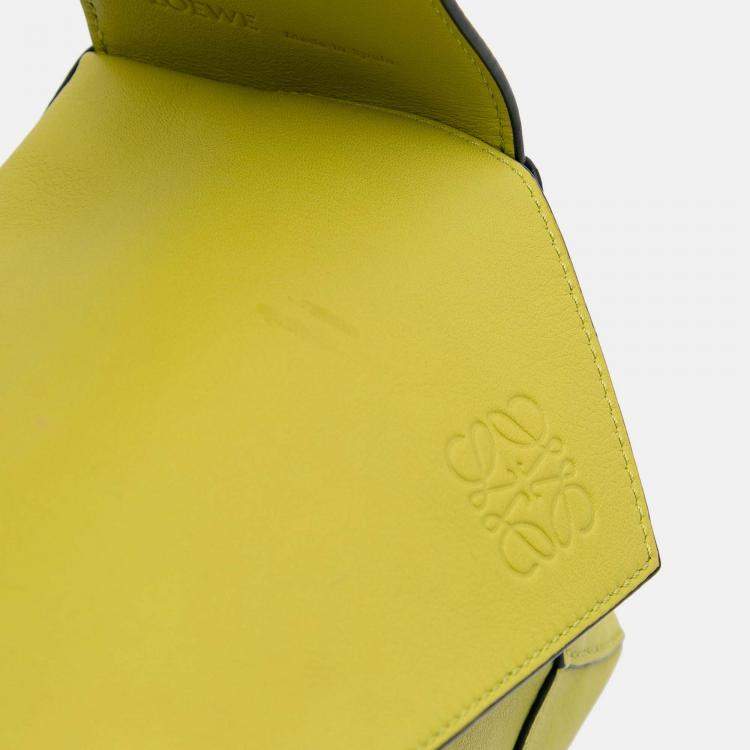 Pre Owned Loewe Yellow Calfskin Puzzle Hobo
