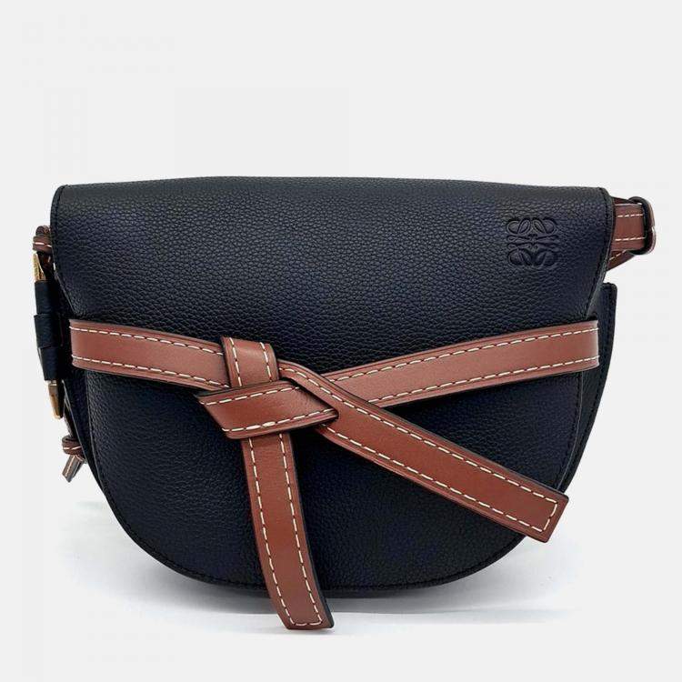 Pre Owned Loewe Black Leather Gate Bag