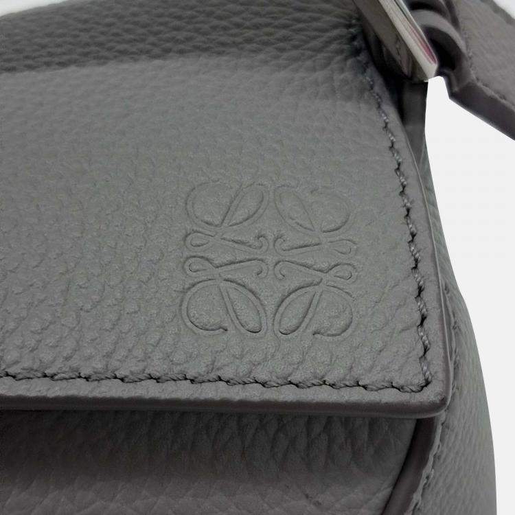 Pre Owned Loewe Grey Leather Puzzle Bag Mini