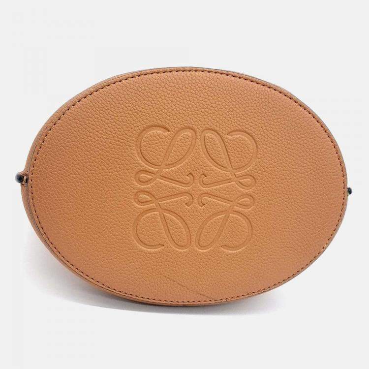 Pre Owned Loewe Brown Leather Gate Anagram Bucket Bag