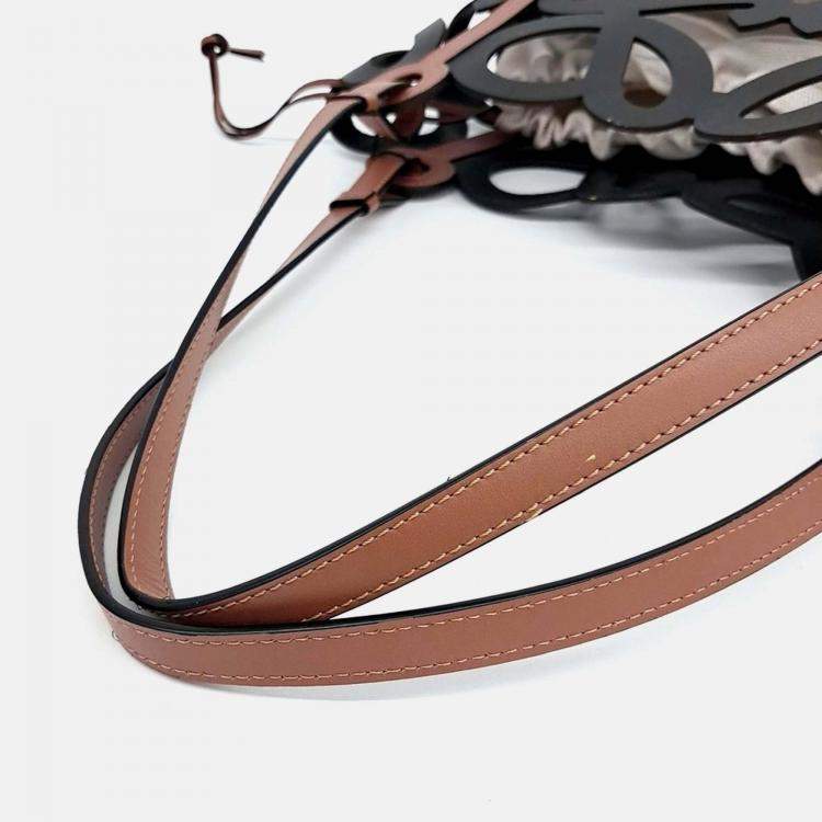 Pre Owned Loewe Leather Anagram Cutout Shoulder Bag