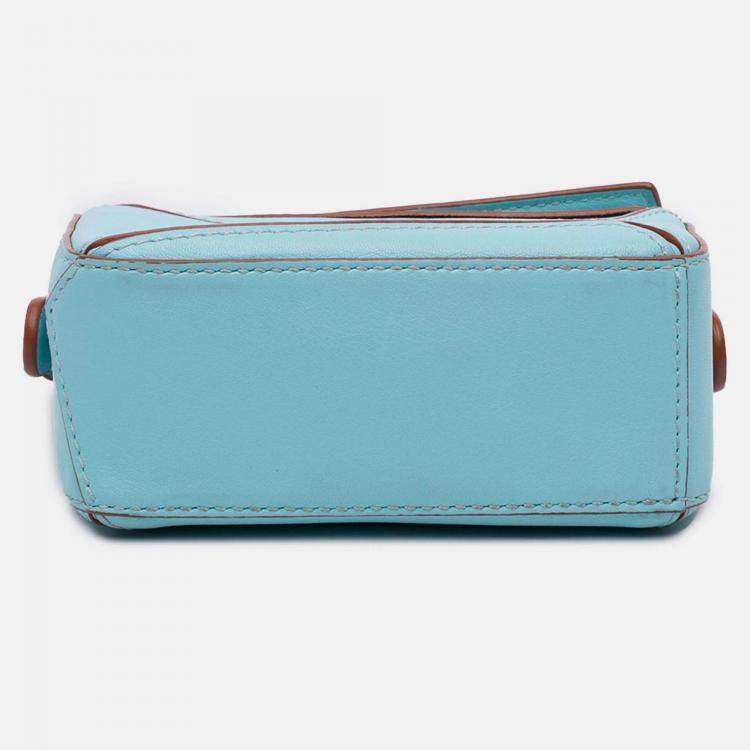 Pre Owned Loewe Blue Nano Calfskin Puzzle Satchel