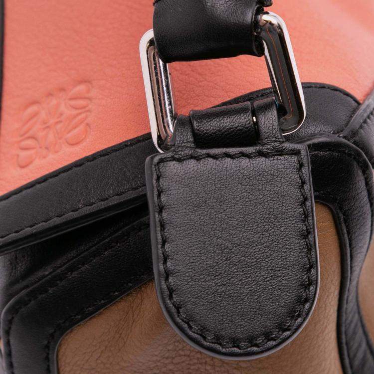 Pre Owned Loewe Brown Small Calfskin Graphic Puzzle Satchel