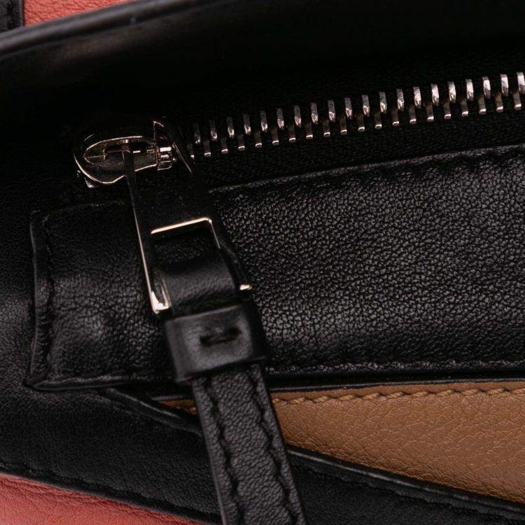 Pre Owned Loewe Brown Small Calfskin Graphic Puzzle Satchel
