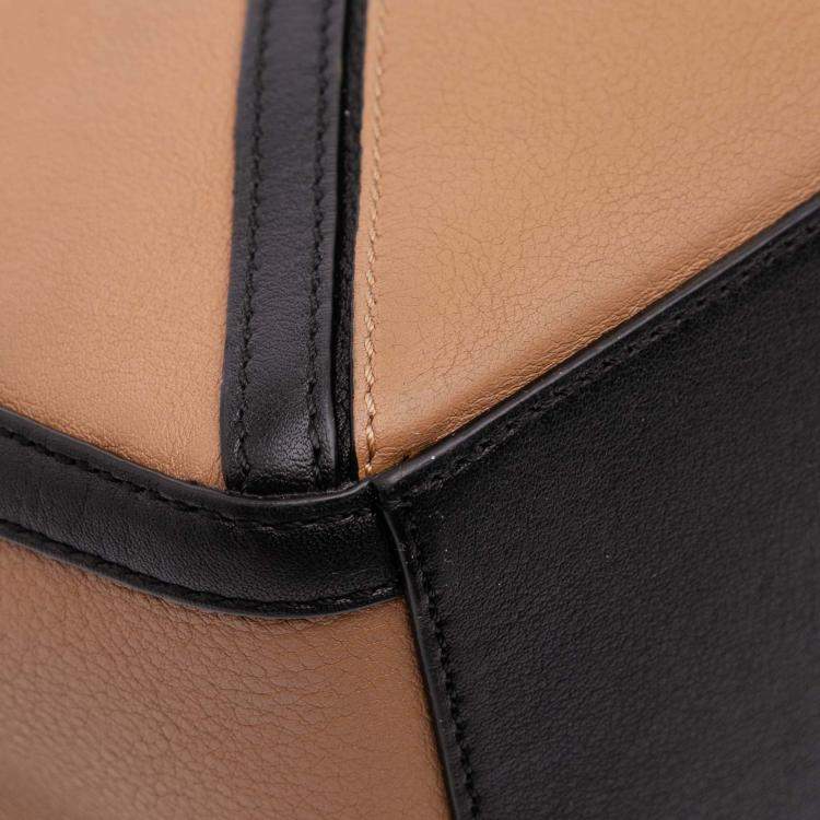 Pre Owned Loewe Brown Small Calfskin Graphic Puzzle Satchel