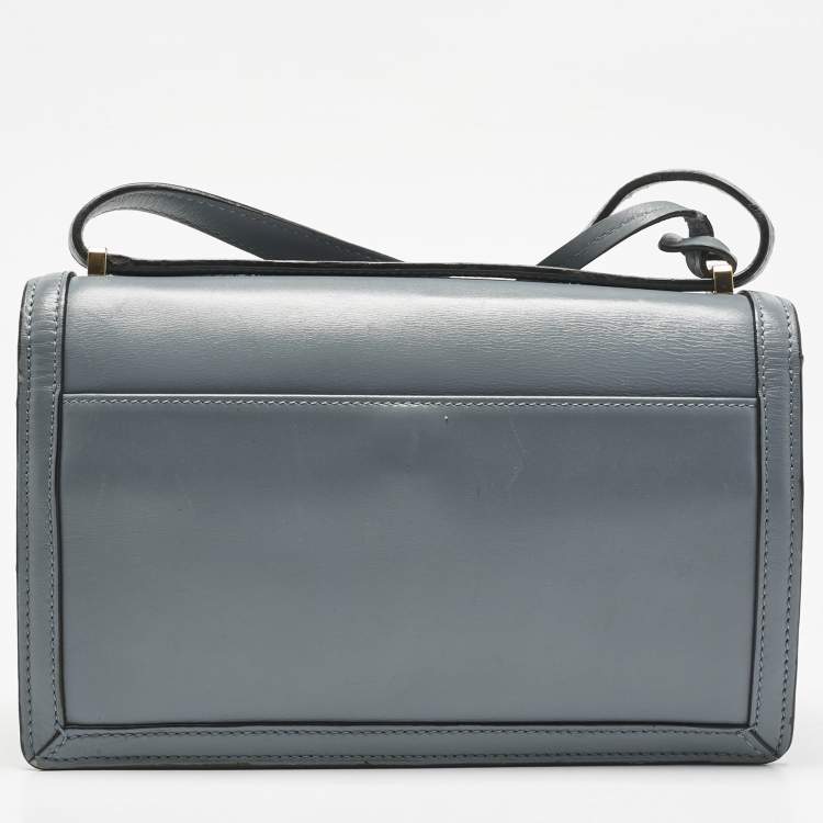 Pre Owned Loewe Light Blue Leather Barcelona Crossbody Bag