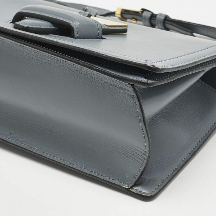 Pre Owned Loewe Light Blue Leather Barcelona Crossbody Bag