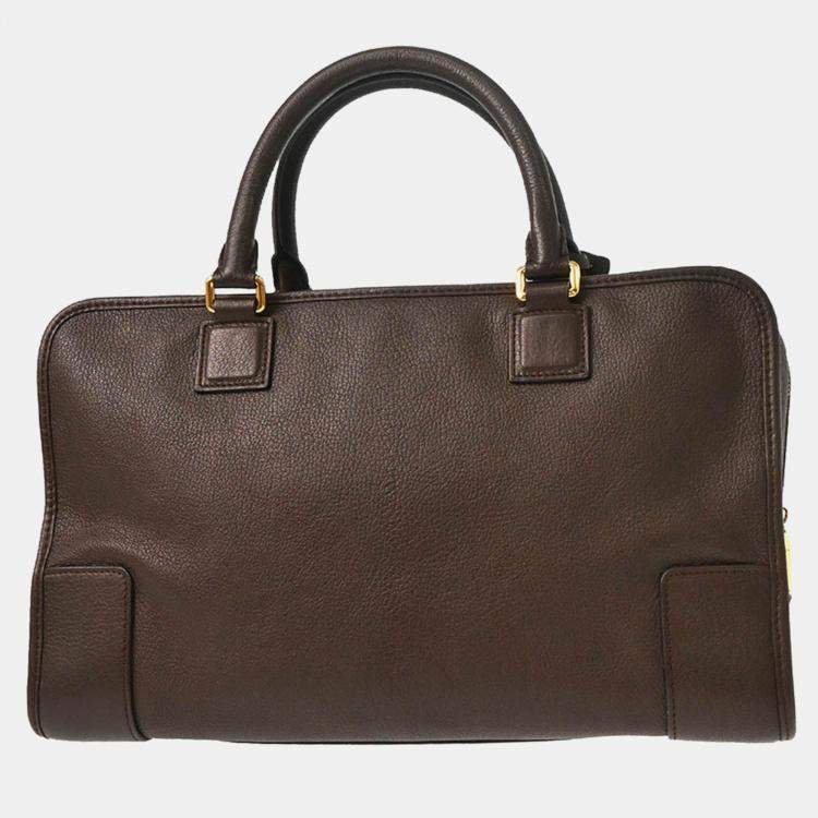 Pre Owned Loewe Brown Amazona 36 Handbag