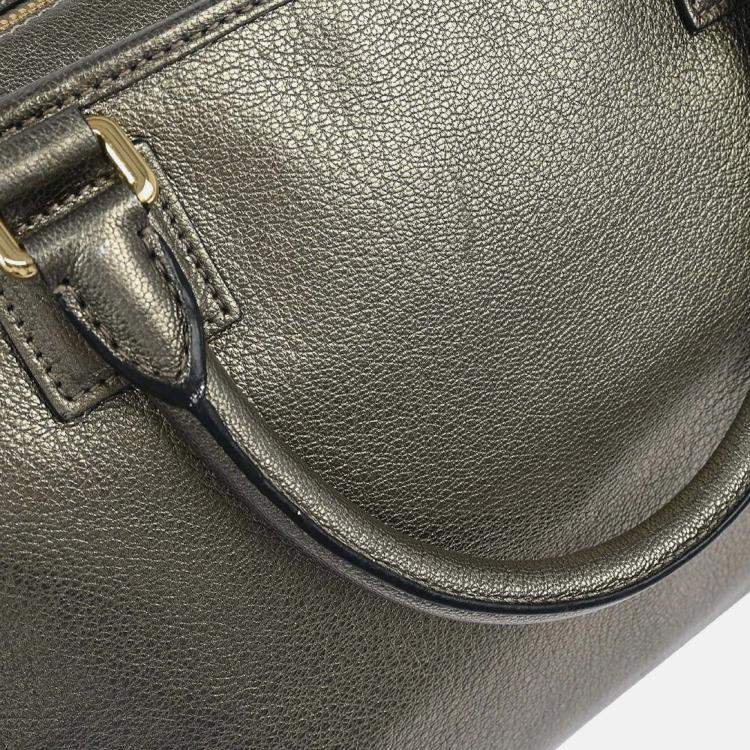 Pre Owned Loewe Amazona 36 Metallic Leather Handbag