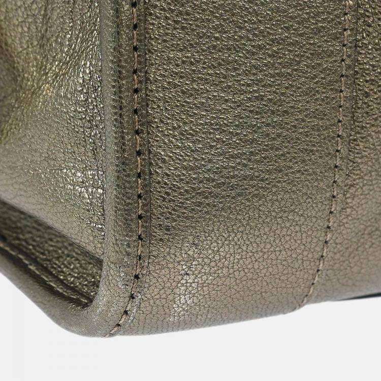 Pre Owned Loewe Amazona 36 Metallic Leather Handbag