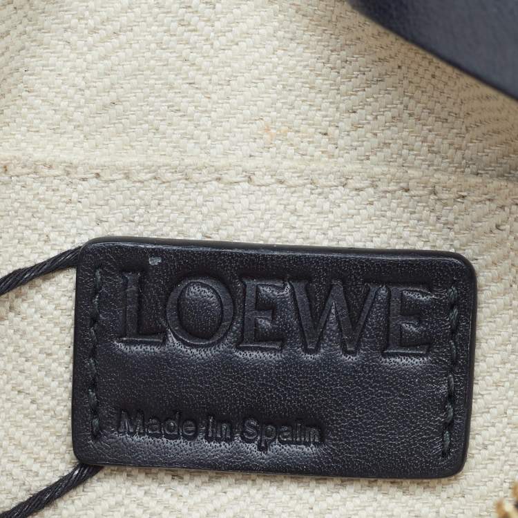 Pre Owned Loewe Black/Orange Leather and Patent Leather Anagram T Pouch