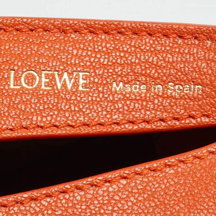 Pre Owned Loewe Orange Leather Luna Hobo