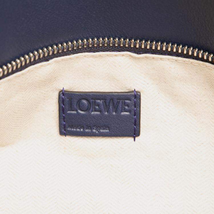 Pre Owned Loewe Blue Large Calfskin Puzzle Satchel