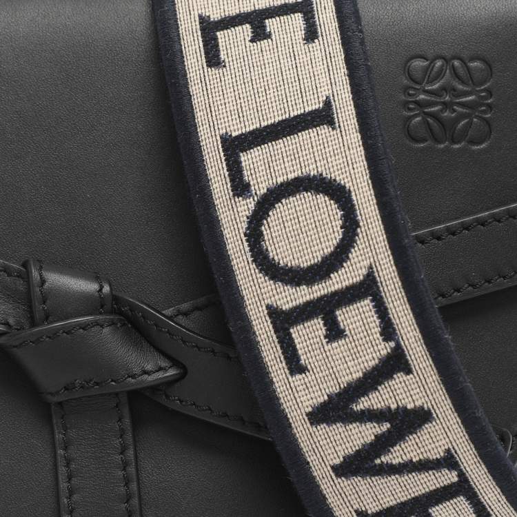 Pre Owned Loewe Black Leather Mini Gate Crossbody Bag