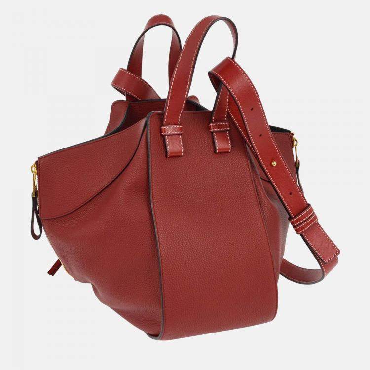 Pre Owned Loewe Red Hammock 2way Tote Bag