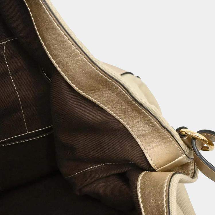 Pre Owned Loewe Beige Hobo Shoulder Bag