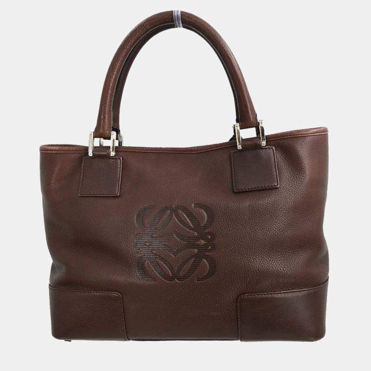 Pre Owned Loewe Brown Fusta 30 Tote Bag