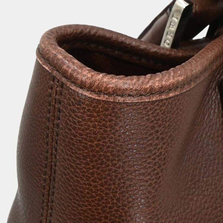 Pre Owned Loewe Brown Fusta 30 Tote Bag
