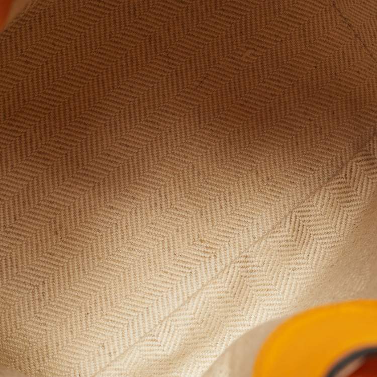 Pre Owned Loewe Orange Leather Mini Hammock Drawstring Bag