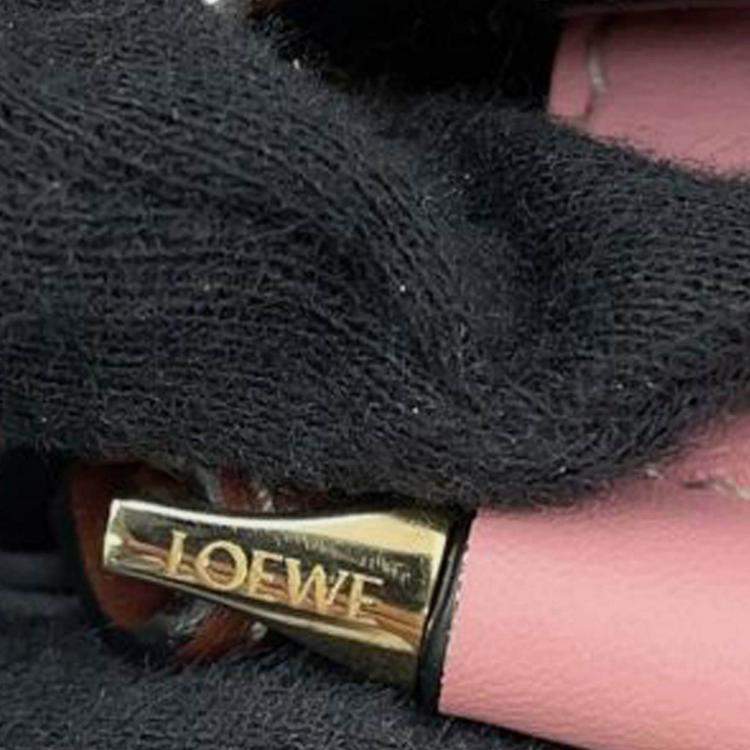 Pre Owned Loewe Brown Pink Mini Tricolor Leather Gate Crossbody