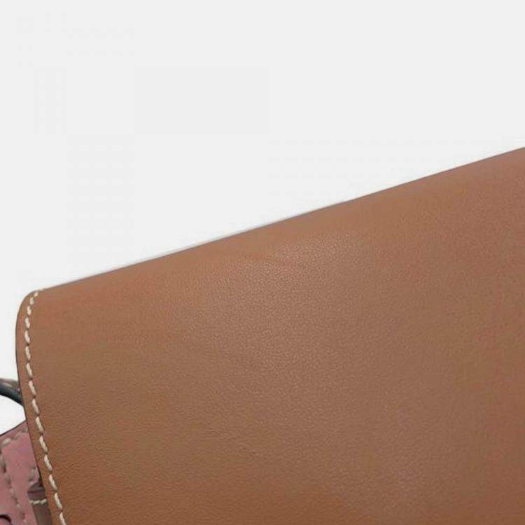Pre Owned Loewe Brown Pink Mini Tricolor Leather Gate Crossbody