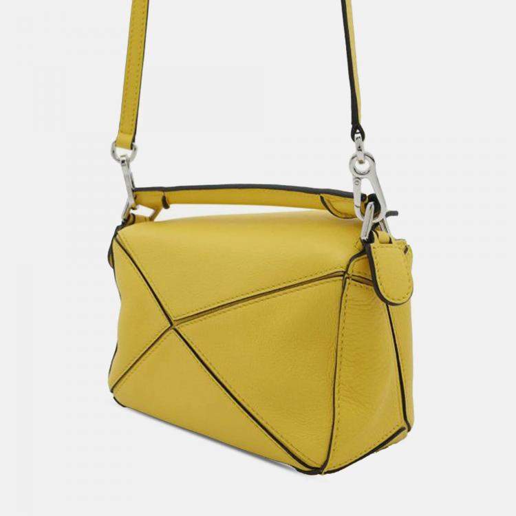 Pre Owned Loewe Yellow Studio Ghibli My Neighbor Totoro Mini Calfskin Puzzle Satchel