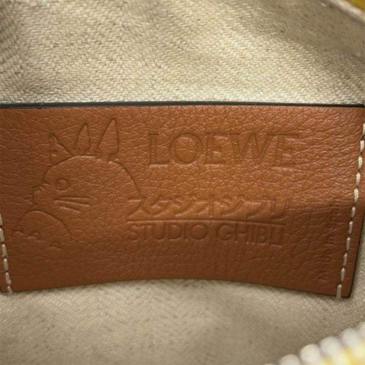 Pre Owned Loewe Yellow Studio Ghibli My Neighbor Totoro Mini Calfskin Puzzle Satchel