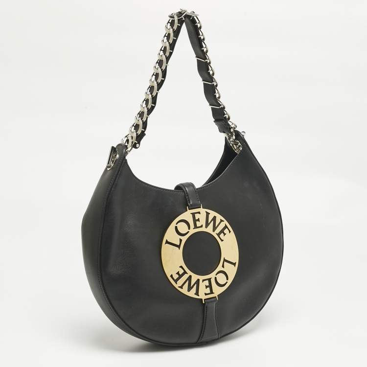 Pre Owned Loewe Black Leather Joyce Hobo