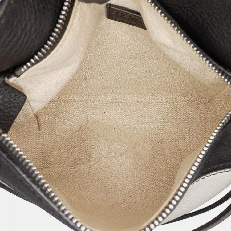 Pre Owned Loewe Black White Mini Tricolor Calfskin Puzzle Satchel