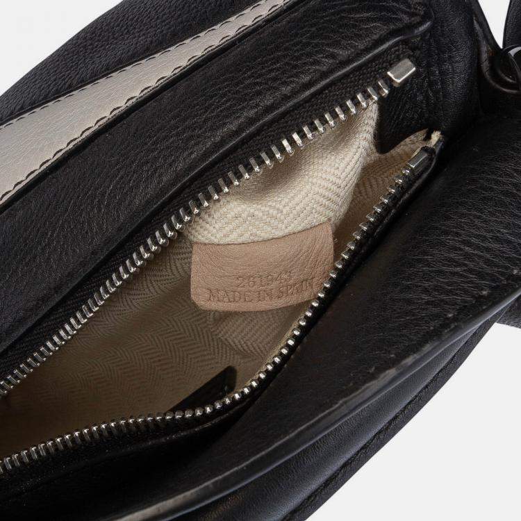 Pre Owned Loewe Black White Mini Tricolor Calfskin Puzzle Satchel