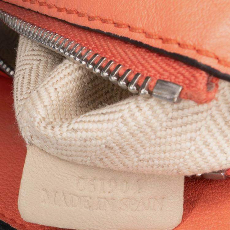 Pre Owned Loewe Orange Mini Calfskin Puzzle Satchel