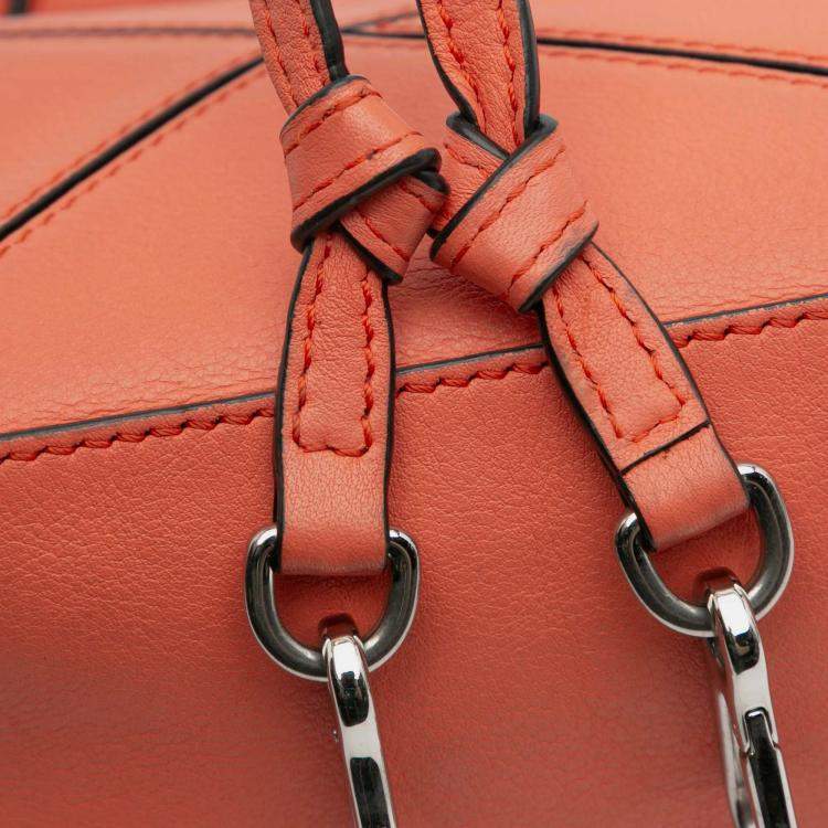 Pre Owned Loewe Orange Mini Calfskin Puzzle Satchel