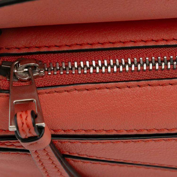 Pre Owned Loewe Orange Mini Calfskin Puzzle Satchel