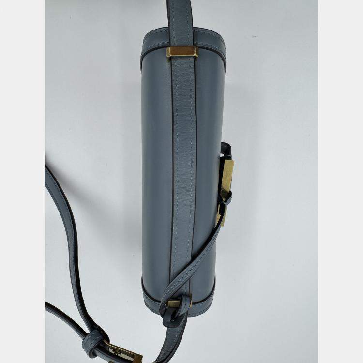 Pre Owned LOEWE Barcelona blue calf leather crossbody bag