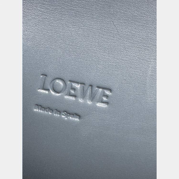 Pre Owned LOEWE Barcelona blue calf leather crossbody bag